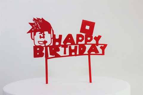 roblox pastel sombrero copa contento cumpleaños Galleta cortador panadería hornear decoración personaje juego 3d print model - Mito3D