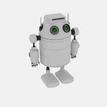 robo Zylinder weiß Spiel Roboter cyber Zukunft fiction Wissenschaft scifi sci-fi Maschine Charakter 3d print model - Mito3D