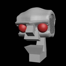 robo head judge dread enorme errore crc art sculture 3d print model - Mito3D
