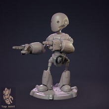 robot t7 Hey art bot droïde Android miniature figurine scifi joint supérieur stylisé dessin animé mech 3d print model - Mito3D