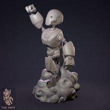 robot t7 Süper yumruk Sanat bot droid android minyatür heykelcik bilimkurgu üst eklem stilize karikatür mekanik 3d print model - Mito3D