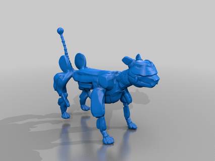 robocat android animal cat pet robot animals creatures art 3d print model - Mito3D