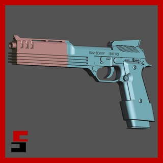 robocop auto 9 pistol stl 3d print model gun weapon auto-9 3d print model - Mito3D