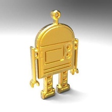 robot jewelry pendant earring jewel 3d print model - Mito3D