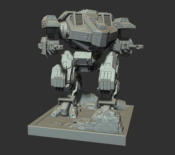 robô 01 pele canhão armaduras 3d print model - Mito3D