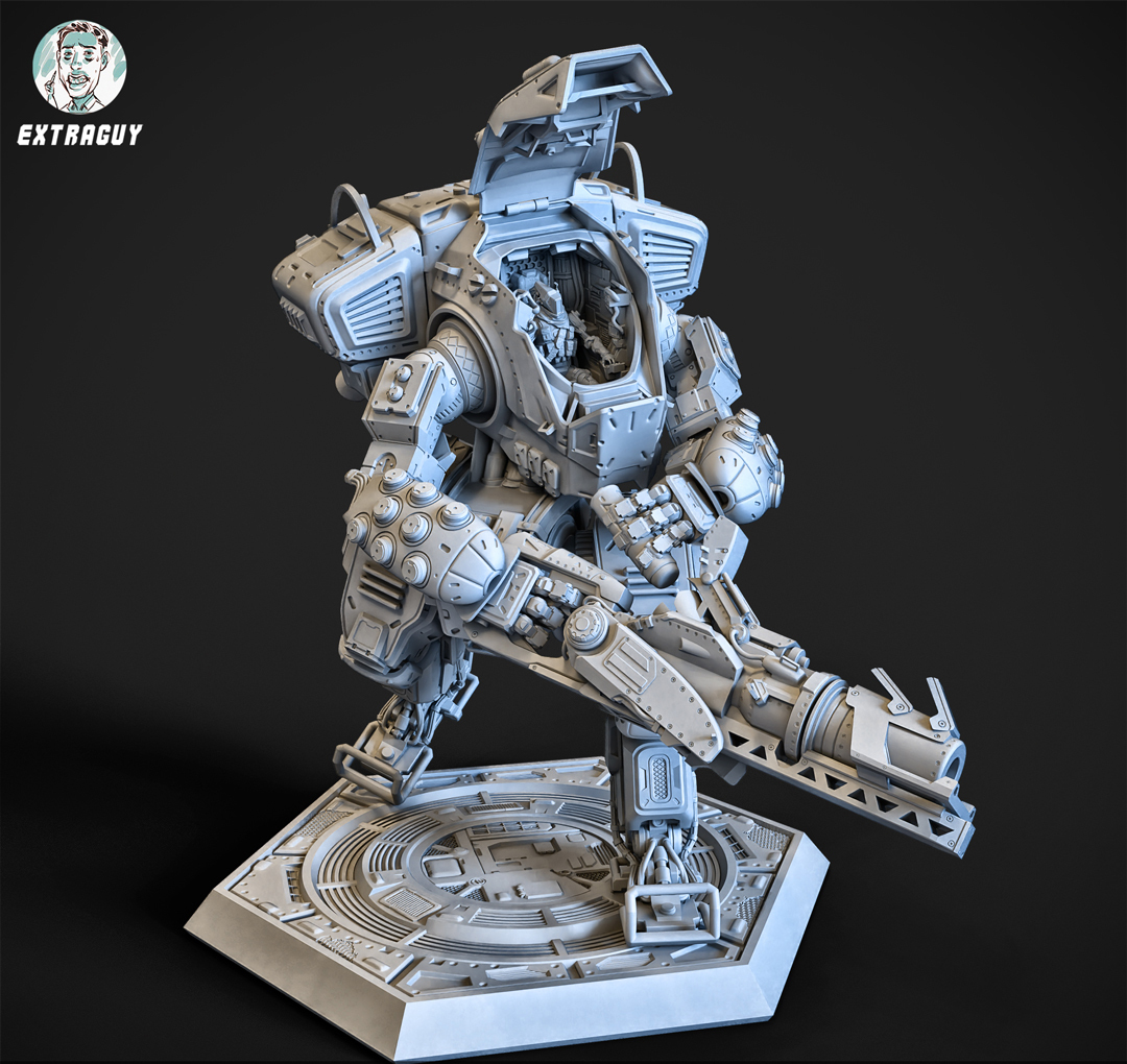 Roboter 75mm titan Herbst versengen Scorchprime Titan mech Zahl 3dprint stl Harz Hobby Bildhauerei scifi Militär 3D print model - Mito3D