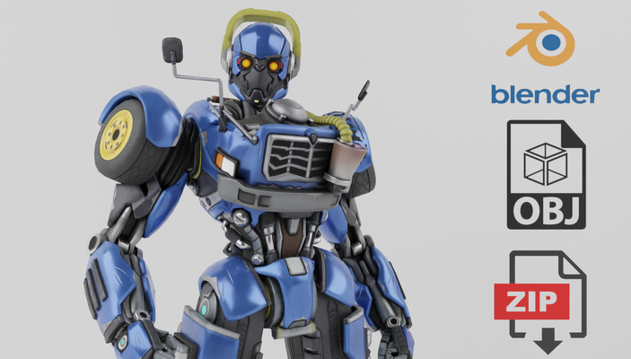 robot azul androide transformadores lowpoly equipado autobots optimusprime decepticons toyphotography juguetes megatron abejorro figuras acción coleccionista autobot engaño cybertron 3d print model - Mito3D