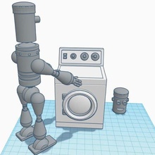 robot chicken humping articulated art robotchicken 3d print model - Mito3D