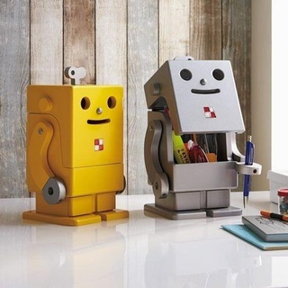 robot desk organizer holder pencil toy decoration halloween art simple print box deco 3d print model - Mito3D