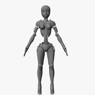 Roboter Mädchen 3d Modell stl drucken 3d print model - Mito3D