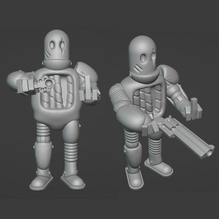 robot magnum pistolet munitions robotique miniature figure 3d print model - Mito3D