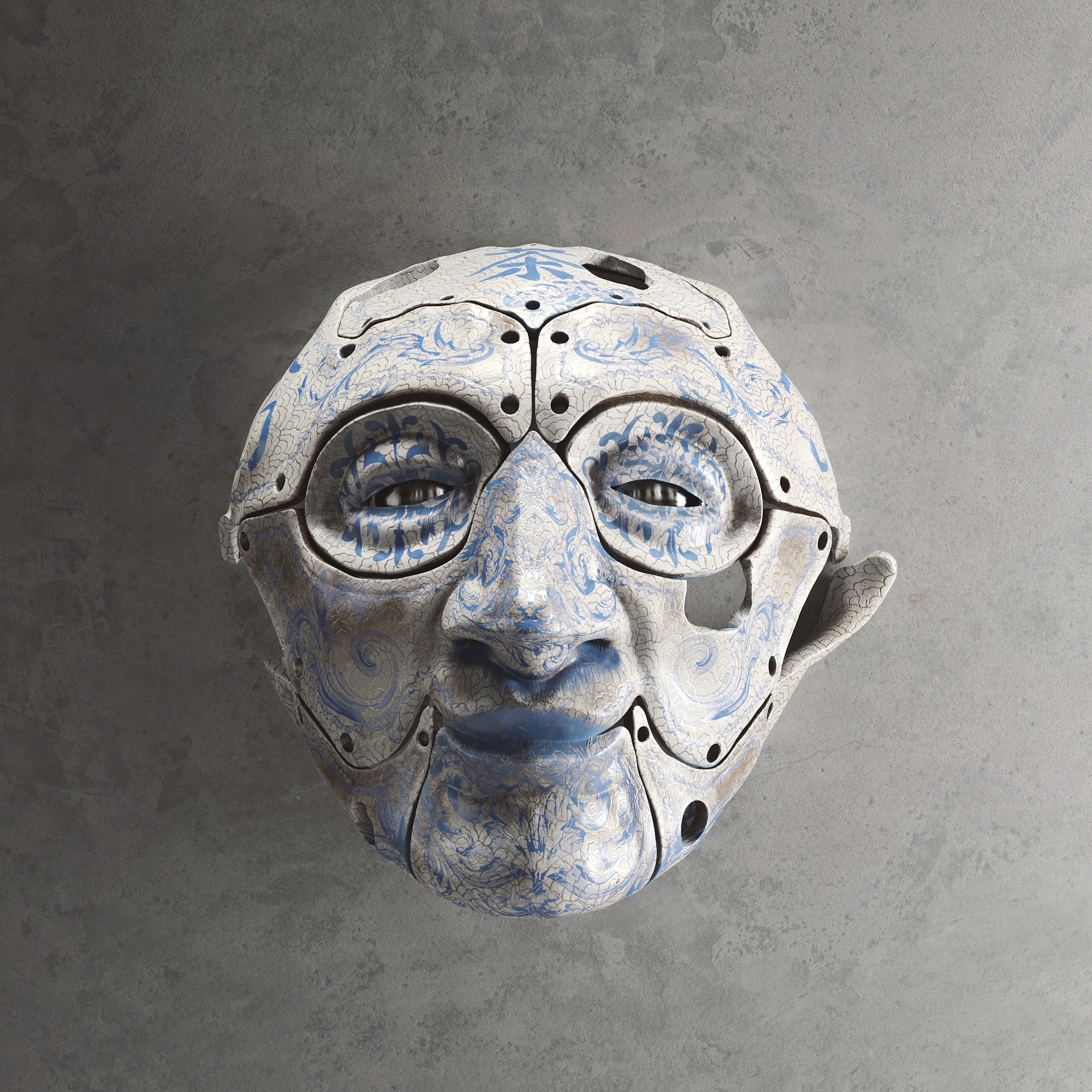 robô mascarar parede máscaras 3D print model - Mito3D