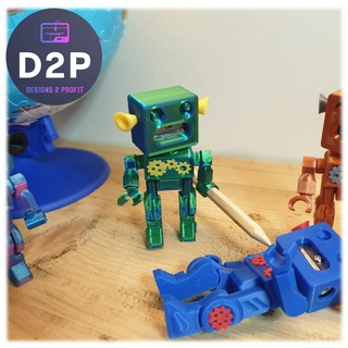 robot matita temperamatite giocattolo divertimento ragazzi arte gadget flessibile in movimento Stampa posto 3d print model - Mito3D