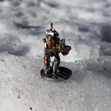 robô soldado pesado máquina arma fogo 28mm andróide segurança zangão cyberpunk sci fi miniaturas 3d print model - Mito3D