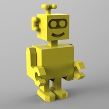 robot souriant juego jouet la estatuilla personnage 3d print model - Mito3D