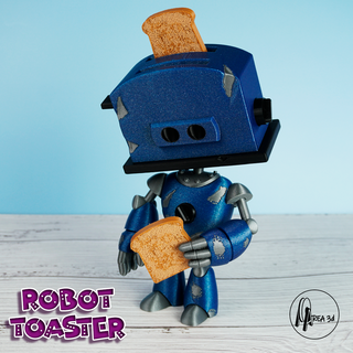 Roboter Toaster Roboter Roboter niedlich Geschenk Mehrfarbig mmu ams 3d print model - Mito3D