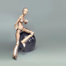 robot woman robotica game jointed doll ball toy articulate 3d print model - Mito3D
