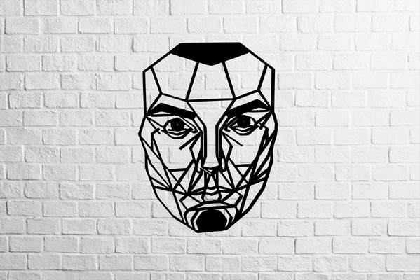 robotic face wall decor 3d print art 2d robot collection free 3d print model - Mito3D