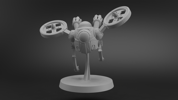 robotopter savaş oyunları Steampunk robot masaüstü üstler dişli buhar 3d print model - Mito3D
