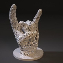 rock n'roll a arte médio decoração estátua moderno o design área de trabalho escultura voronoi 3d print model - Mito3D