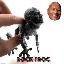 rock frog flexi print in place rana Dwayne Johnson 3d print model - Mito3D