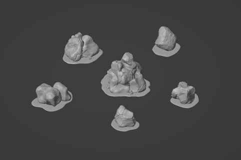 Roche basse morceaux terrain table dnd donjons Dragons figurine Douane 3d calcul paysage 3d print model - Mito3D