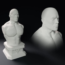 rock busto Arte Dwayne johnson wwe hollywood luchador lucha luta Livre 3d print model - Mito3D