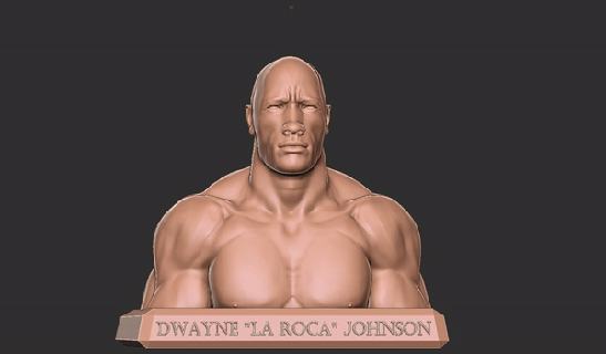 rock dwayne johnson actor bust likeness 3d print model - Mito3D
