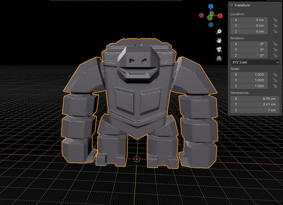 rock golem continuar monstruo figura guerrero fantasía 3d print model - Mito3D