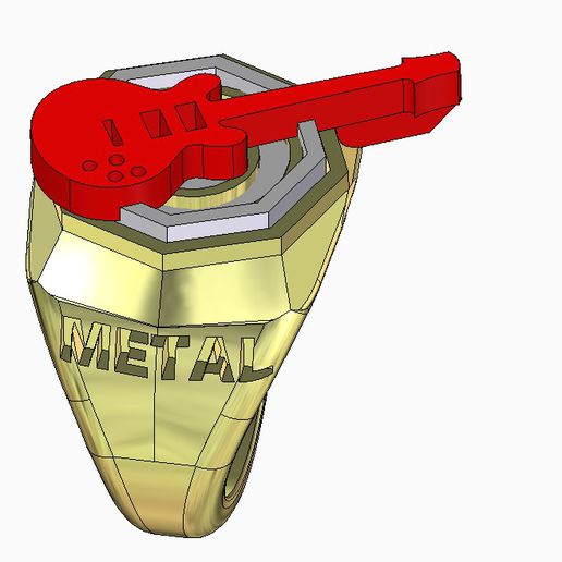 Felsen Gitarre Ring 3D print model - Mito3D