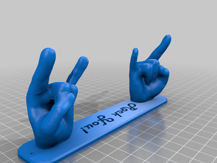 Felsen Hand Haken Büro 3d print model - Mito3D