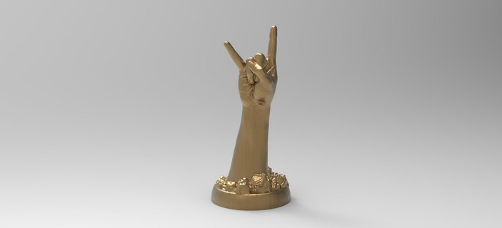 Rocha mão masculino gesto stl 3d print model - Mito3D