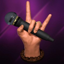 rock hand fashion roll metal pop music concert man ring skull microphone mic singer sign horns gesture hard fingers karaoke band 3d print model - Mito3D