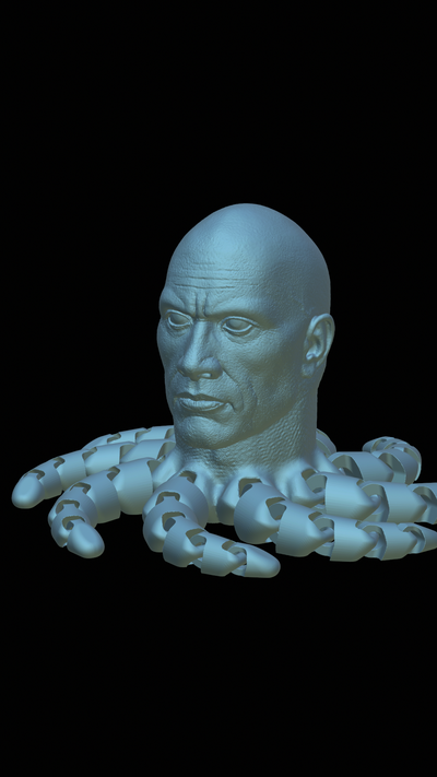 rock octopus articulado art dwayne johnson douglas la roca pulpo articulate patas friki 3d print model - Mito3D