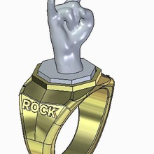 rock anillo 3d print model - Mito3D
