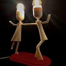 rock roll lamp candlestick couple ornament 3d print model - Mito3D