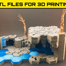 Rocha conjunto hex azulejos altamente detalhado 3d jogos borda 3d print model - Mito3D