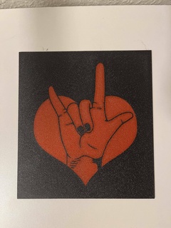 roccia cartello arte cuore 3d print model - Mito3D