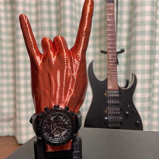 rock firmar reloj muelle artilugio auricular soporte estante 3D print model - Mito3D