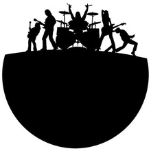 roccia silhouette orologio musica gruppo musicale 3d print model - Mito3D