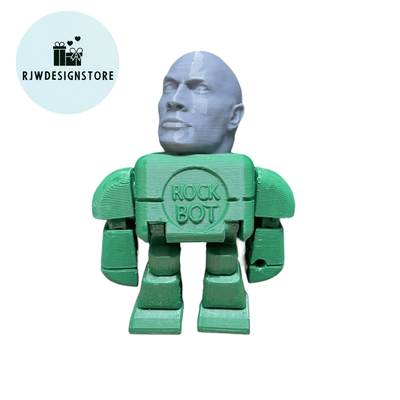 rockbot - dwayne rock johnson wwe robot fidget toy wrestling rocktopus fidgets 3d print model - Mito3D
