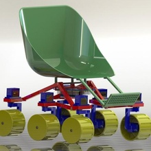 rocker bogie wheelchair prototype various prototipo rodas caideira 3d print model - Mito3D