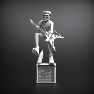 Rocker Schädel 3d drucken Modell Kunst Skulptur Zahl figura estatua Coleccion Figuren stl Miniaturen Helden modelo escultura Eindruck 3d print model - Mito3D
