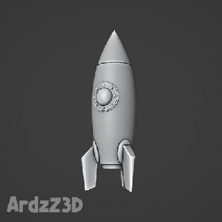 cohete dibujos animados estilo sencillo vehículo juguetes aeronave espacio 3d print model - Mito3D