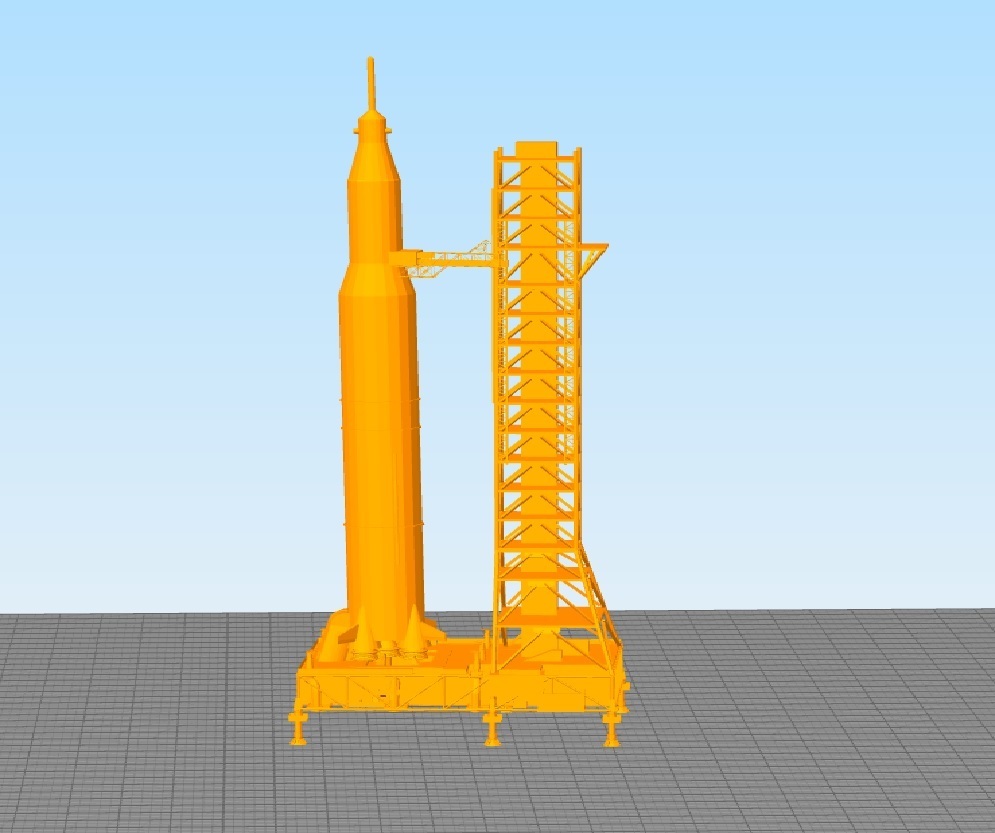 razzo Luna Saturno spazio Marte missile 3D print model - Mito3D