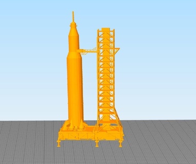 rocket moon saturn v space mars missile razzo 3d print model - Mito3D