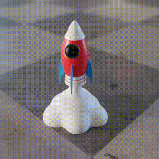 foguete 3d criativo desenho animado nave espacial espaço impressão Projeto modelo arte ilustração impresso animação exploração 3d print model - Mito3D