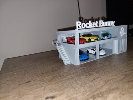 fusée lapin garage 1 64 chaud roues boîte d'allumettes échelle diorama facile impression voiture salle d'exposition afficher 3d print model - Mito3D