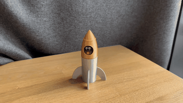 cohete plegable fuego juego juguete espacio astronave moviente multicolor 3d print model - Mito3D