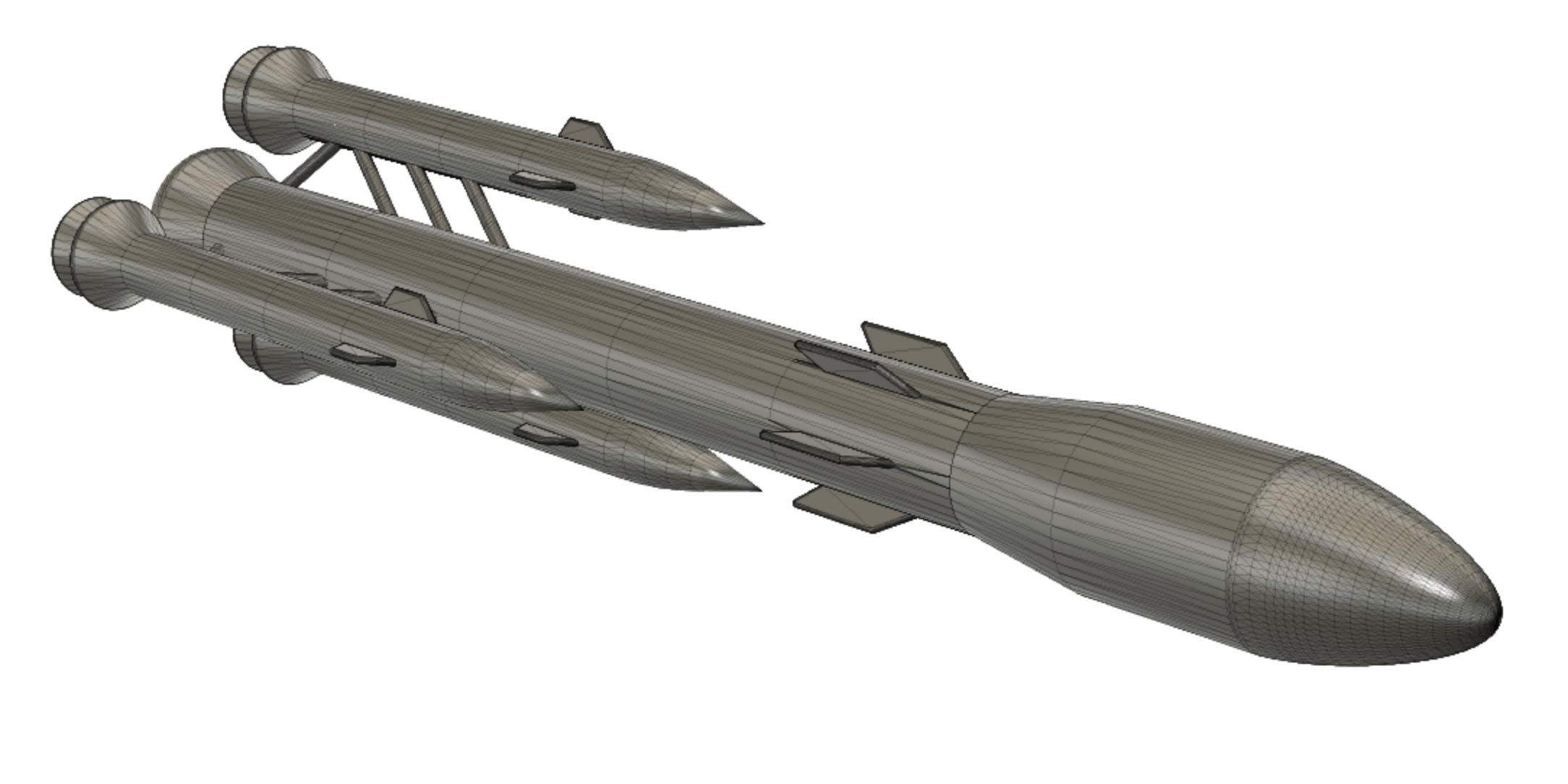 fusée lancable faible poly jouet 3D print model - Mito3D